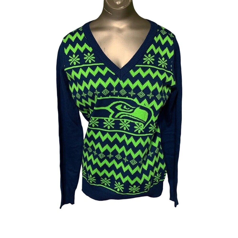 NWT Seattle Seahawks FOCO NFL Official Vneck Sweater Size XL